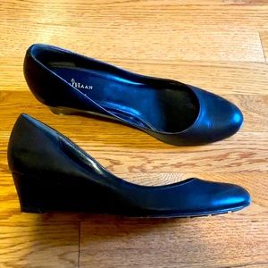 Cole Haan Black Leather Wedges 8.5